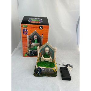 Lemax spooky town lighted animation grime and slime spring fountain green